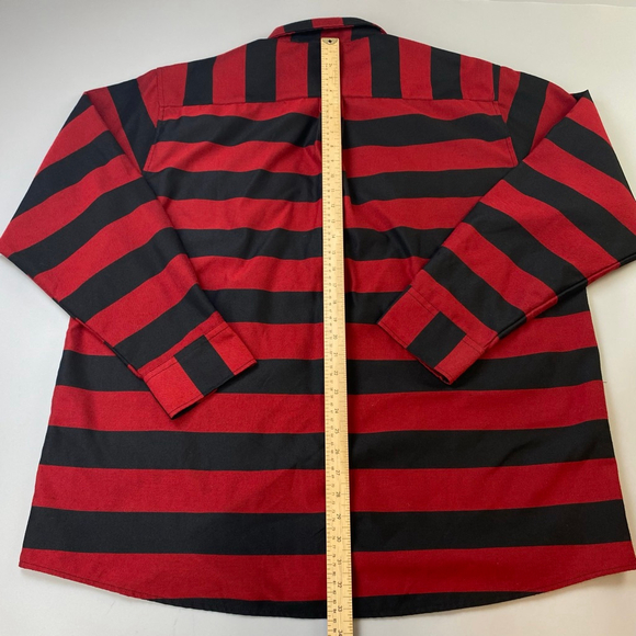 DIXXON Flannel Shirt Mens 3X The Cobain Red Black Striped Flannel Grunge Nirvana - Picture 14 of 15